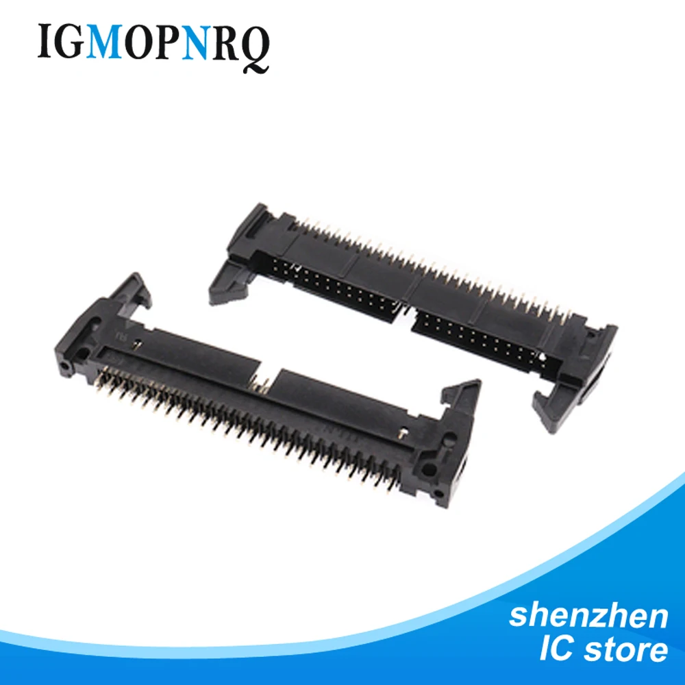 5 قطعة 2.54 مللي متر الملعب 10/14/16/20/26/30/34/40/50 دبوس DC2 IDC المقبس ذكر الزاوية اليمنى القاذف رأس كابلات الموصلات 10 20 30 40 دبوس #6