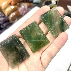 Rectangle Shape Moss Agate Stone Natural Gemstone Jewelry Pendant Free Necklace For Women For Gift Wholesale !