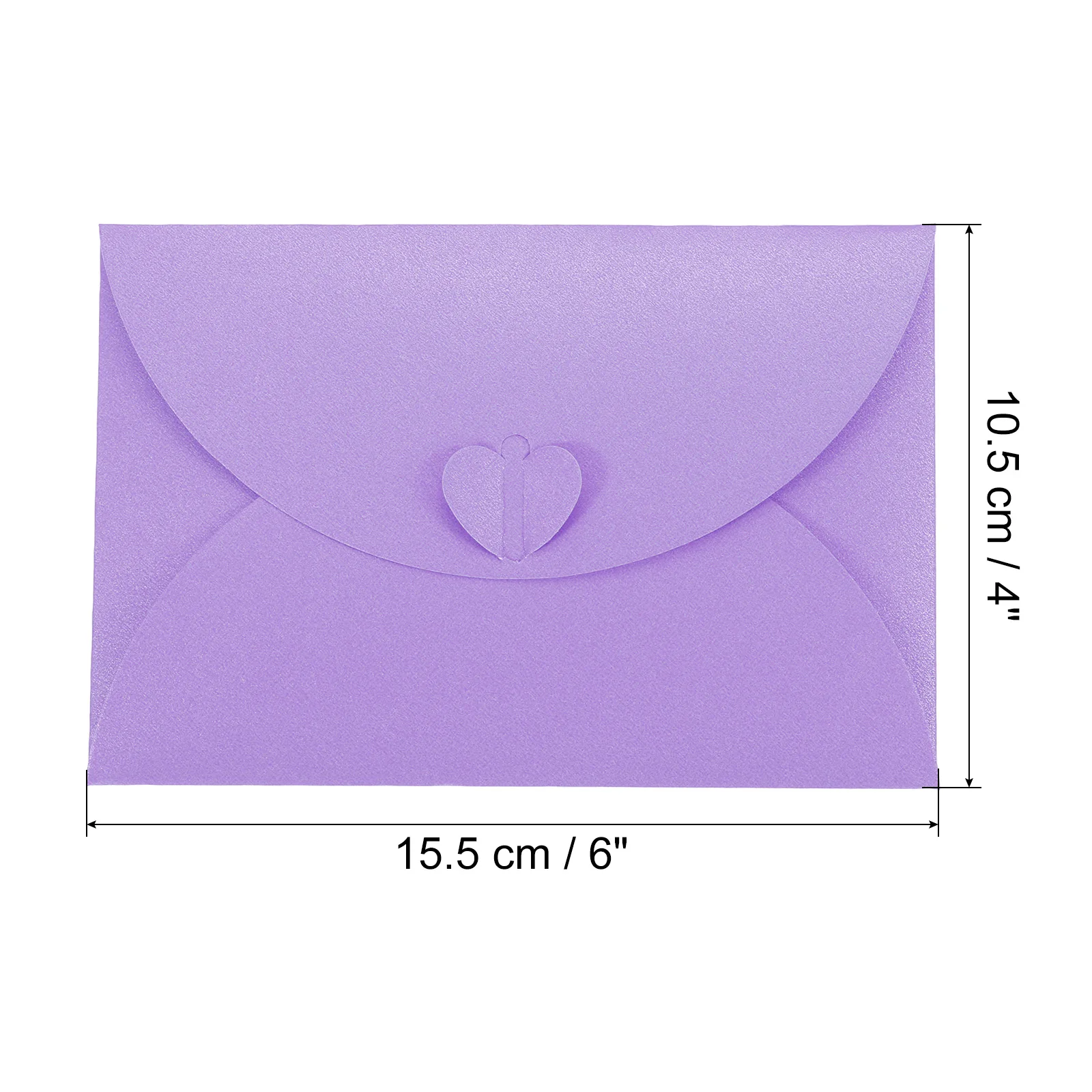 24/50Pc 15.5x10.5cm Mini Love Heart Pearlescent Paper Envelope Heart Shaped Clasp Photo Gift Card Envelopes for Wedding Greeting