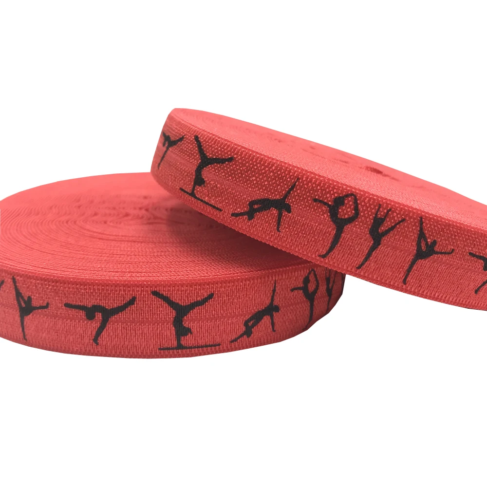 10 Yards 5/8'' bunter Gymnastik-Druck, umklappbar, elastisch, dehnbar, für Mädchen, Haargummi, Zubehör, DIY, handgefertigtes Gurtband – Detail 1
