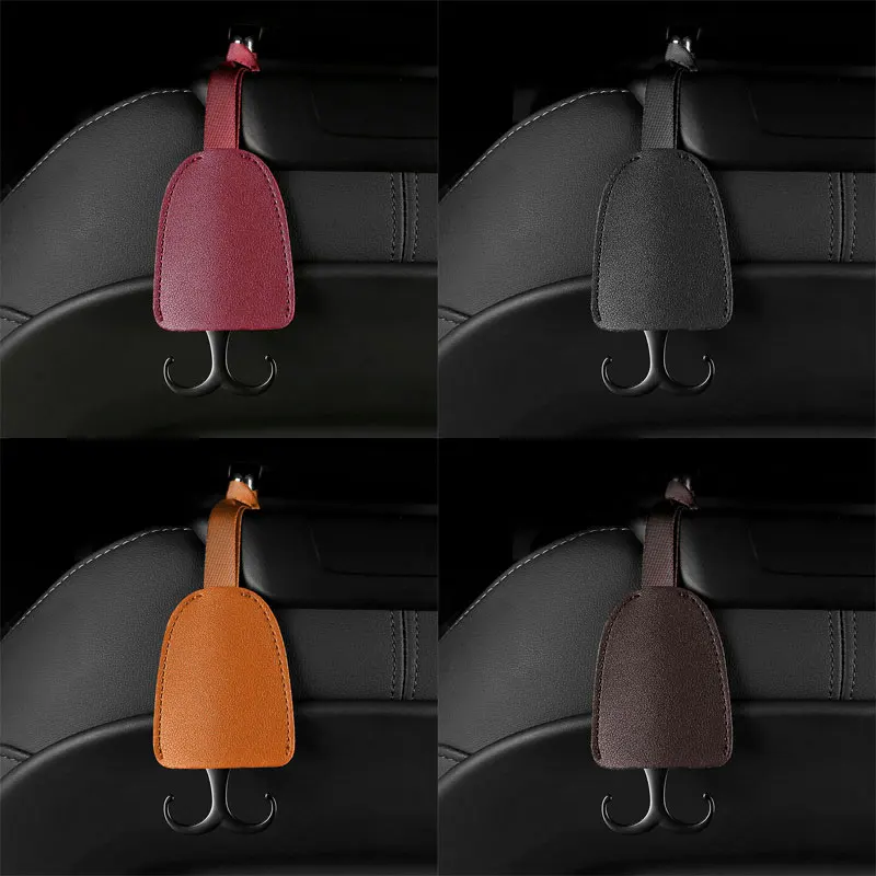 

PU Leather Car Seat Headrest Hooks Hanging Storage Hook 15kg Load-Bearing Organizer Hidden Hook Universal Interior Accessories