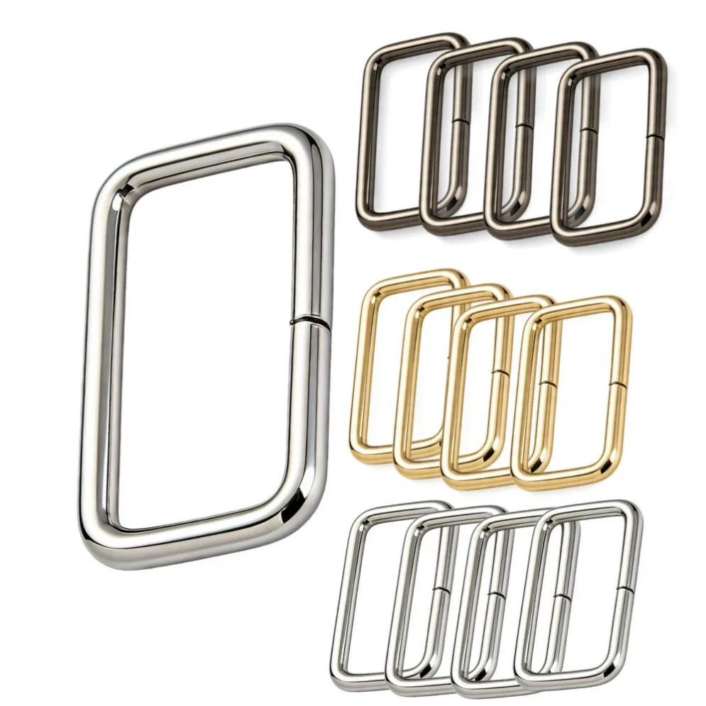 5-50 piezas de aleación metálica engrosada para correas de cuero, mochilas, cinturones, correas de cincha, collares de perro, cadenas, anillas rectangulares, cuadradas, en forma de O y D, y hebillas