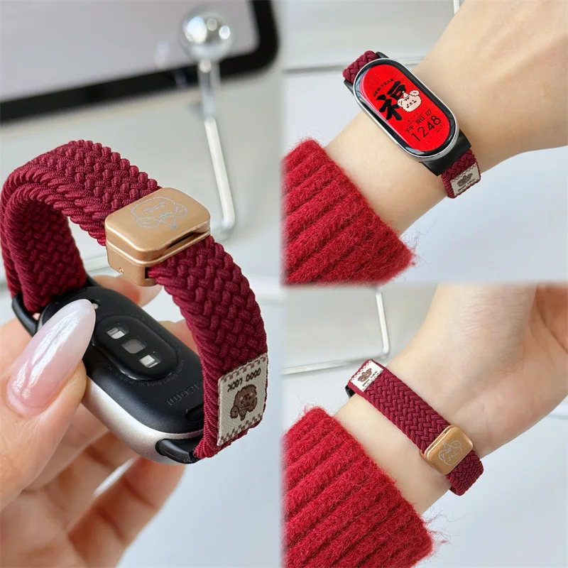 

Nylon Strap Band for Mi Band 10 9 8 bracelet wrist watch accessories Elastic Replacement belt correa for Xiaomi Miband 9 8 NFC