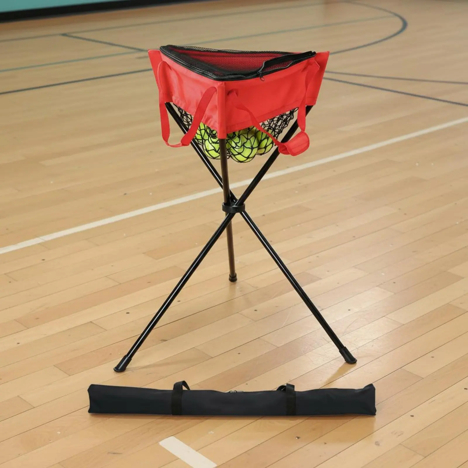 

Zippered Ball Holder Zipper Closure Tripod Ball Holder Sports Equipment Foldable Long-Lasting for Training