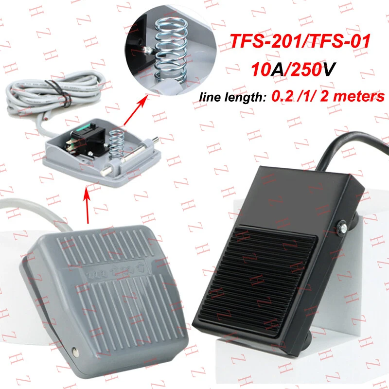 

U+ TFS-1/TFS-201 Punch Press Foot Switch Wire Length 0.2/1/2Meters 10A/250V 1NO 1NC【Wholesale private message sellers】