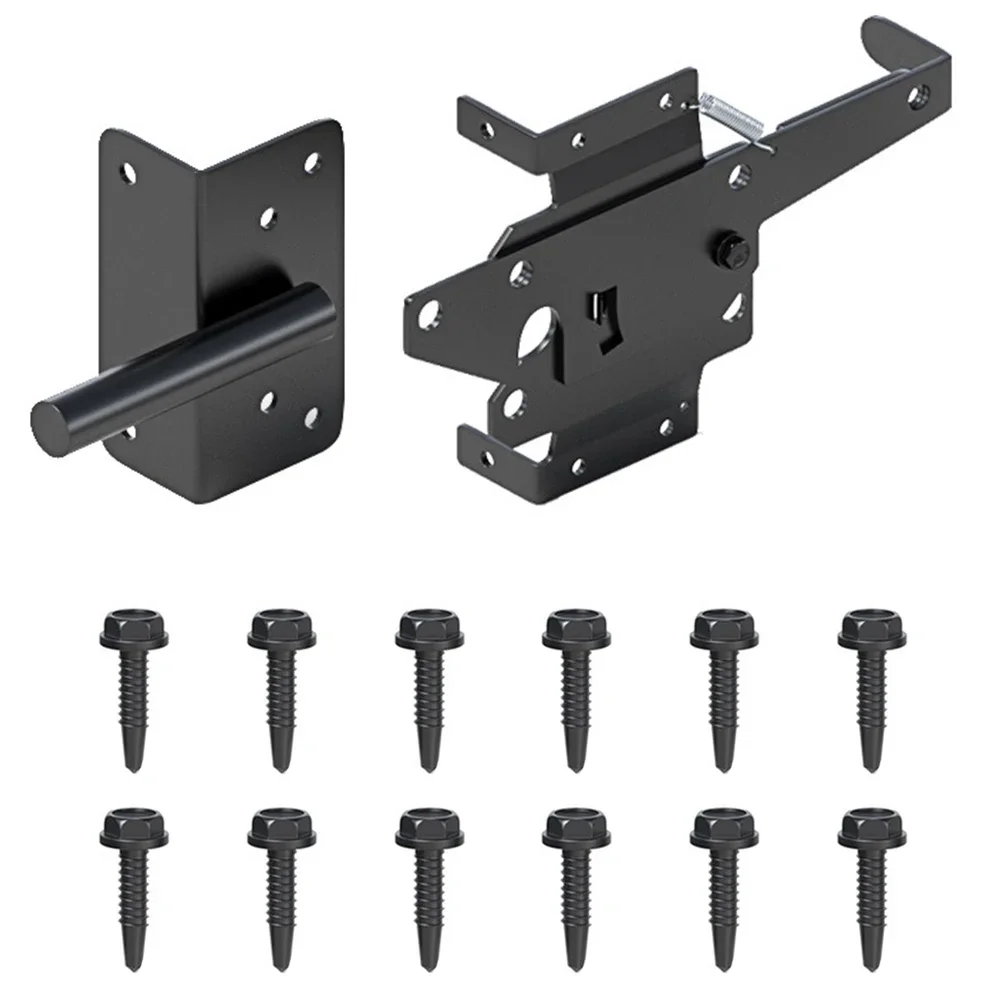 

Garden Gate Wooden Fence Latch Self-Locking Gate Latch Installation Screws Included Left And Right-handed Use Outdoor Gate Latch