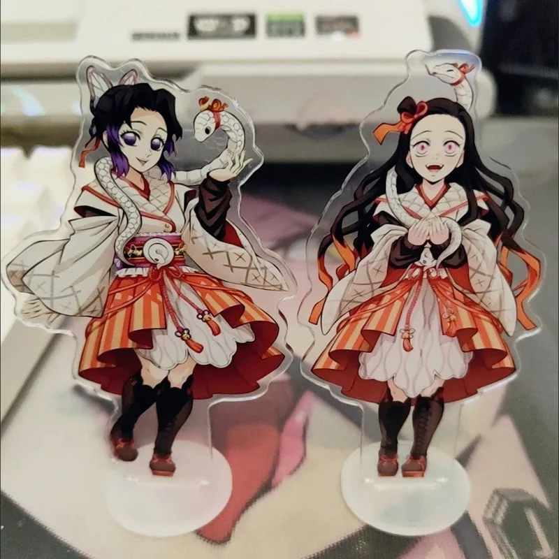 

Kawaii Demon Slayer Acrylic Ornament Kamado Nezuko Anime Action Figure Car Desktop Decoration Models Children Toy Christmas Gift