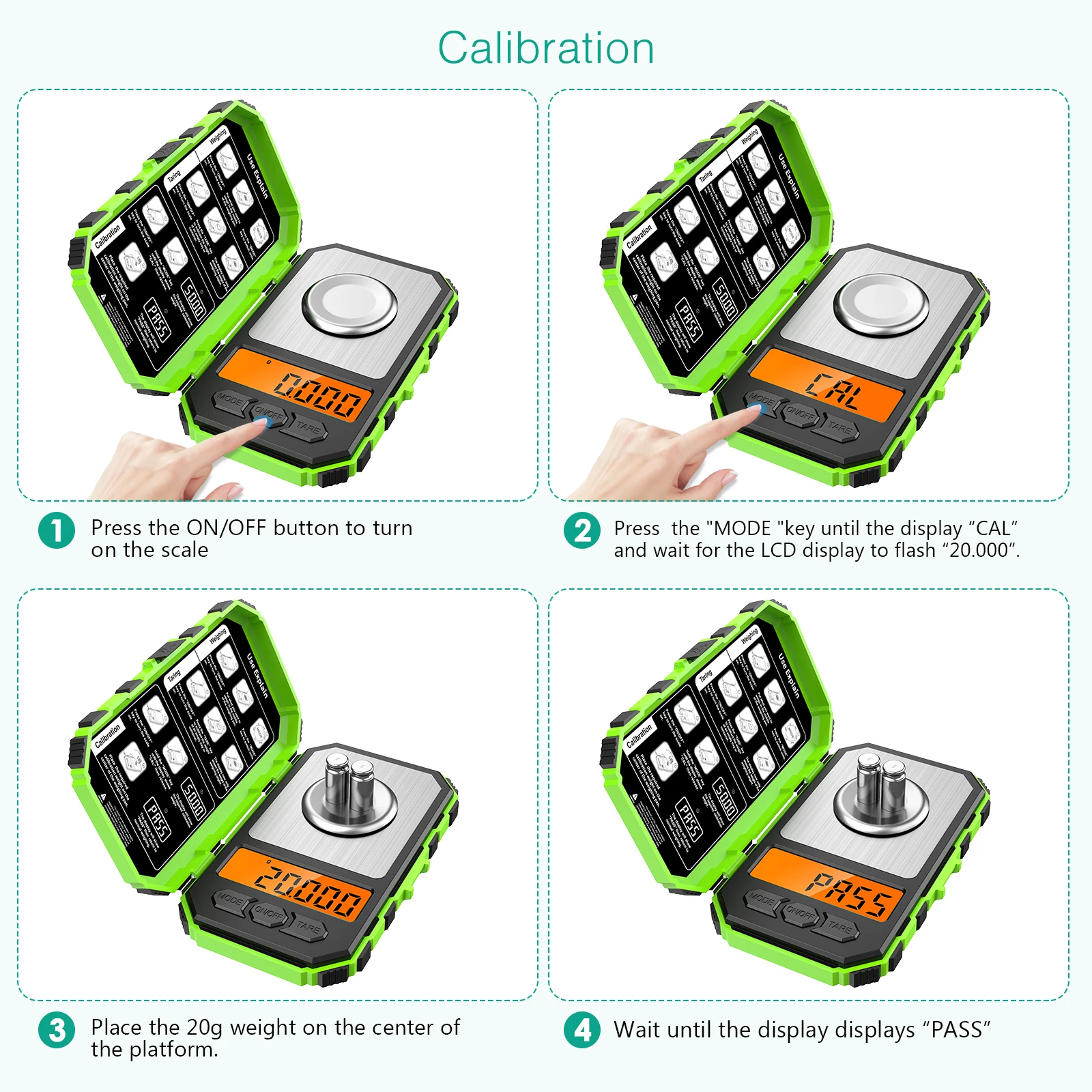 50g 0,001g Digital Waage Tragbare Mini Elektronische Waage Präzision Professionelle Tasche Skala Milligramm 20g Kalibrierung Gewichte