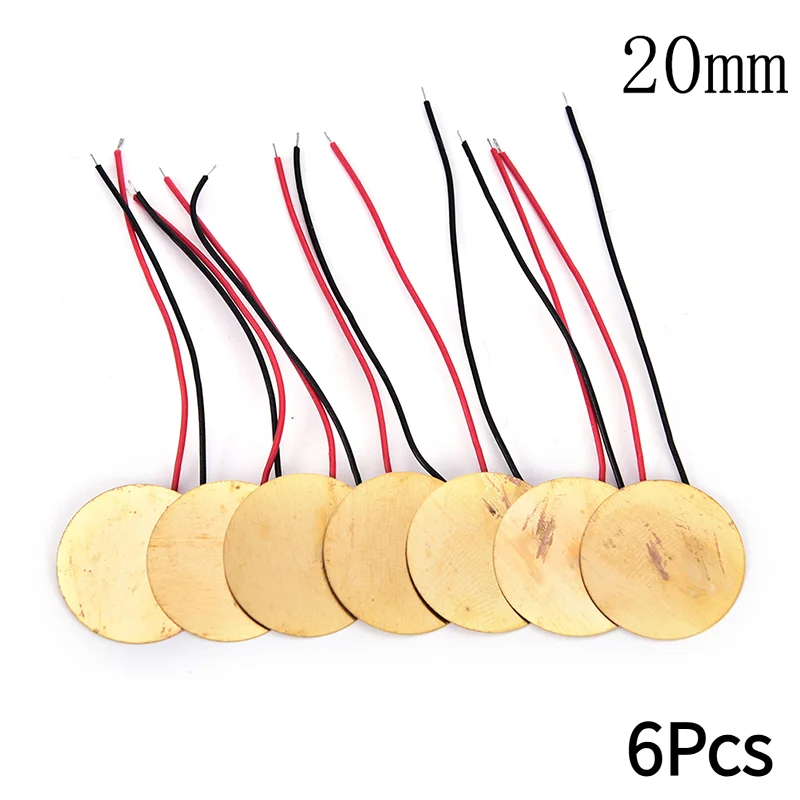 6Pcs Piezoelectric Piezos Amplifiers Discs Leads For Cigar Box Guitar Pickup Good Quality‘