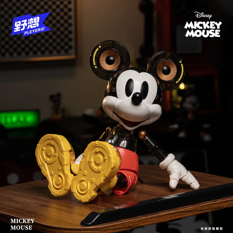 Figura de acción de modelo de ensamblaje de armadura Cyber Mickey de Disney, decoración de escritorio de moda, adorno de juego de Anime de dibujos animados, regalo de vacaciones