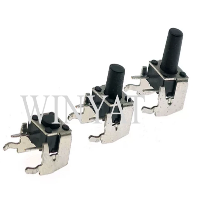 100PCS With bracket side feet, soft-touch switch, side insertion button 6*6*6 6X6X6MM