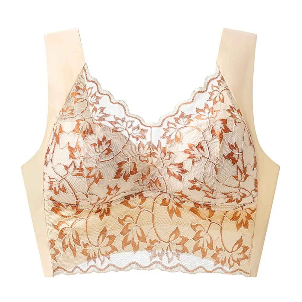 

Бесшовный бюстгальтер-сетка с глубоким V-образным вырезом, большие размеры, облегающий, для женщин, предотвращающий провисание, пуш-ап, нижнее белье