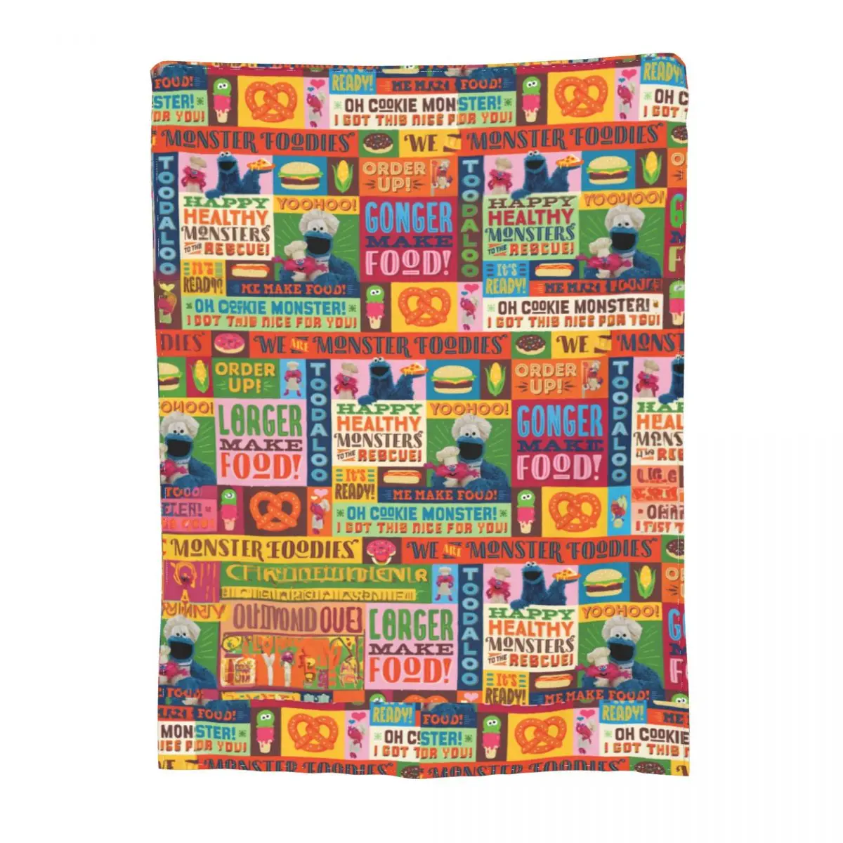 Cookies Monsters Foodie Truck Merchandise Blanket Coral Fleece Plush Home Throw Blanket Comfortable Ultra-Soft