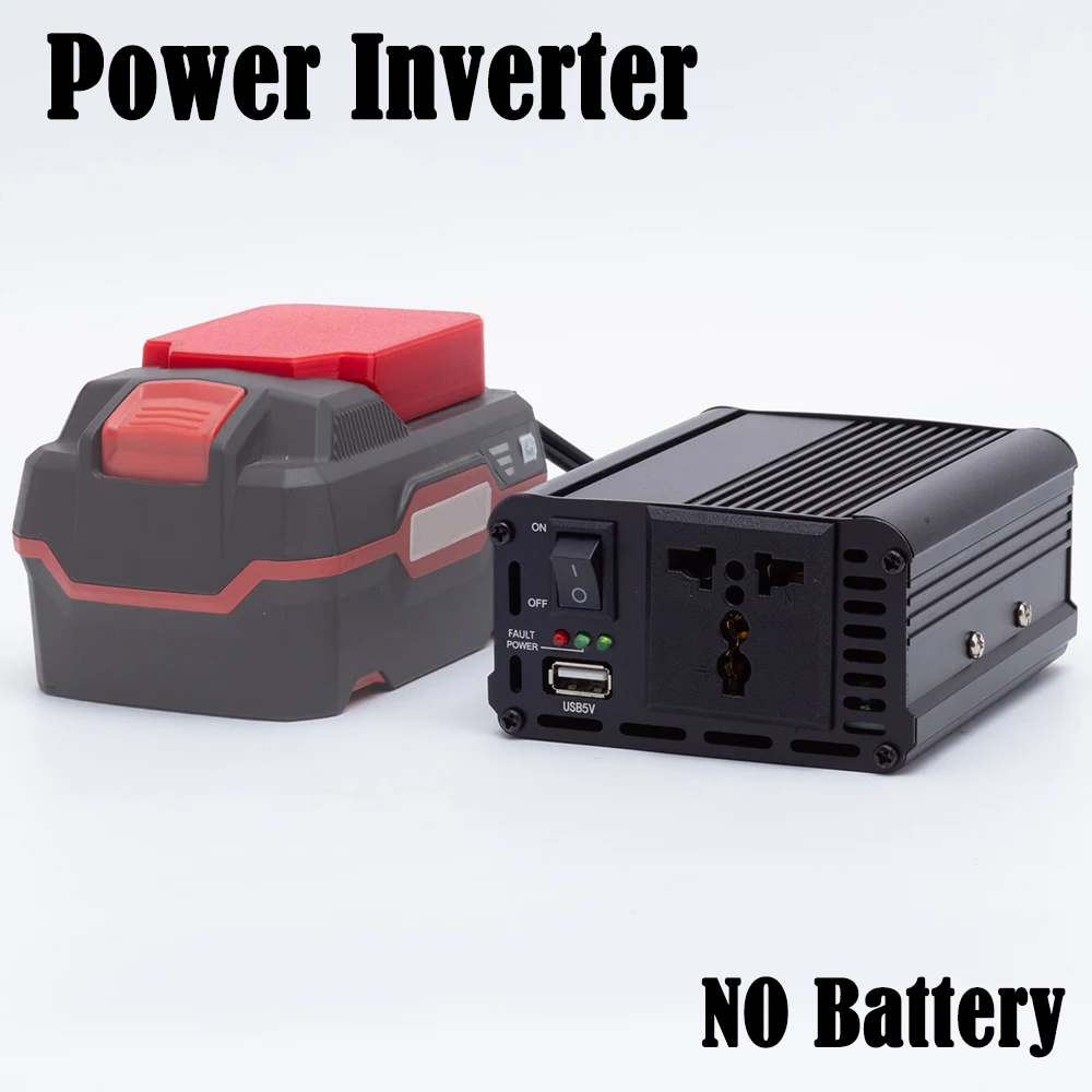 200W 220V Power Inverter Outlet Adapter Compatible with for Lidl Parkside X20V Team Battery DC AC USB Powered Compact Inverter