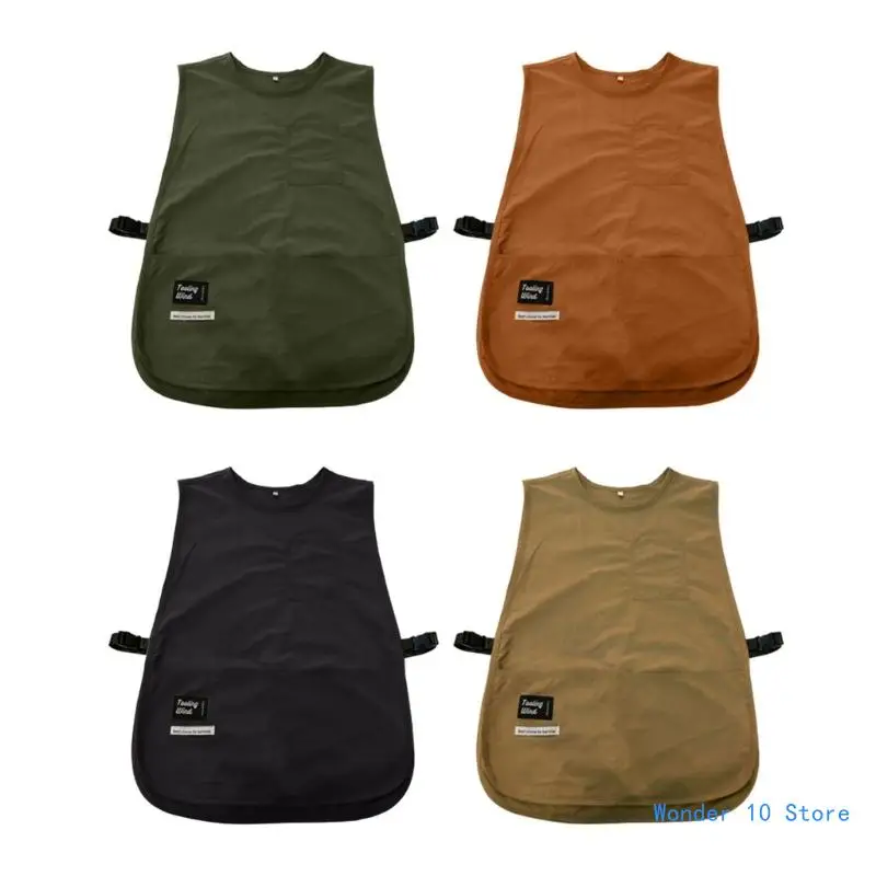 

Splashproofs Apron Women Men Korean Solid Color Nylon Pinafore Vest Sleeveless Apron Coffee Barbers Pet Working