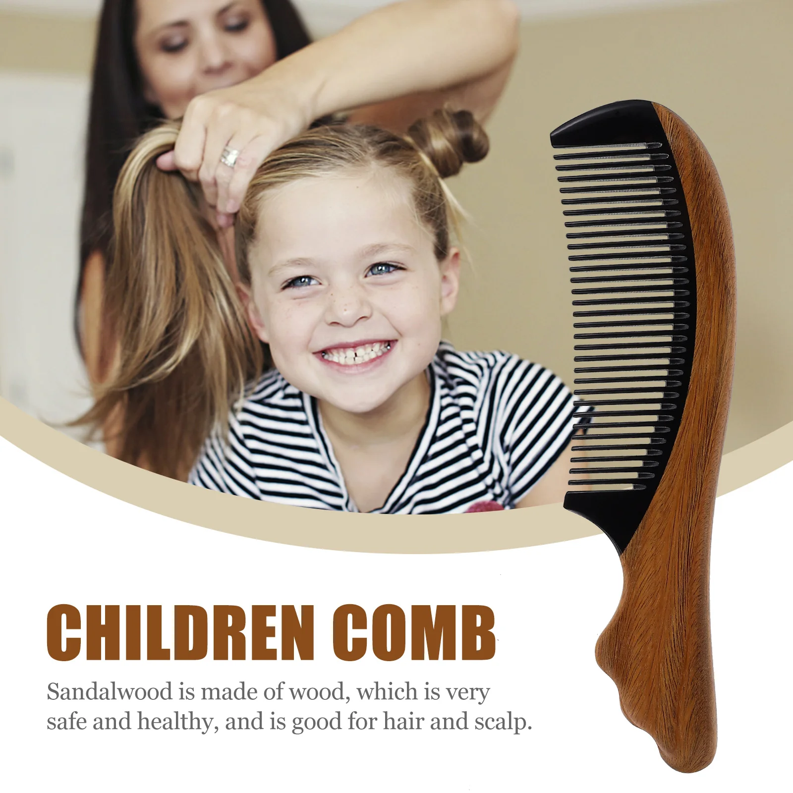 

1 pc Sandalwood Comb Small Size Wooden Comb For Children Green Natural Care Massage Anti Hair Loss Smooth Curve