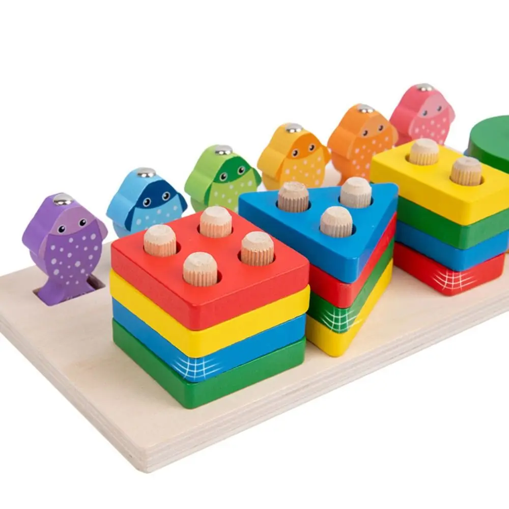 Color Recognition Wooden Magnetic Fishing Game Early Education Interactive Matching Board Game Puzzle Montessori