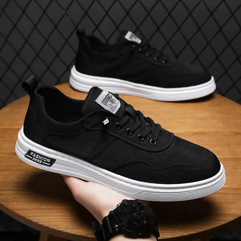 Men Vulcanized Shoes Black White Boys Trend Street Youth Walking Sneakers Comfortable Canvas Shoes for Men Vulcanized Footwears