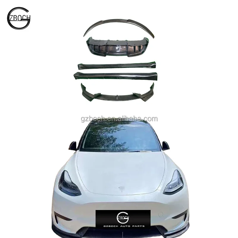 Carbon Fiber bodykit for  Model Y auto accessories front lips diffusers carbon fiber side skirts CF spoiler