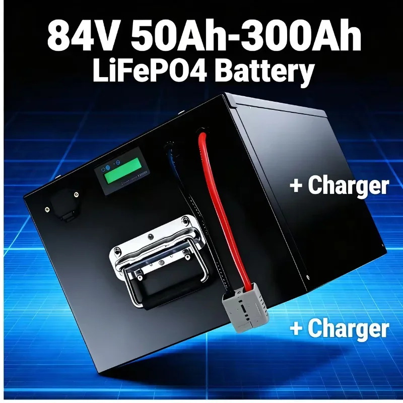 

84V 50-280Ah LiFePO4 Battery (8-12KW, BMS + Fast Charger)EV Motorcycles: 8-12KW high power for instant acceleration; long-life d