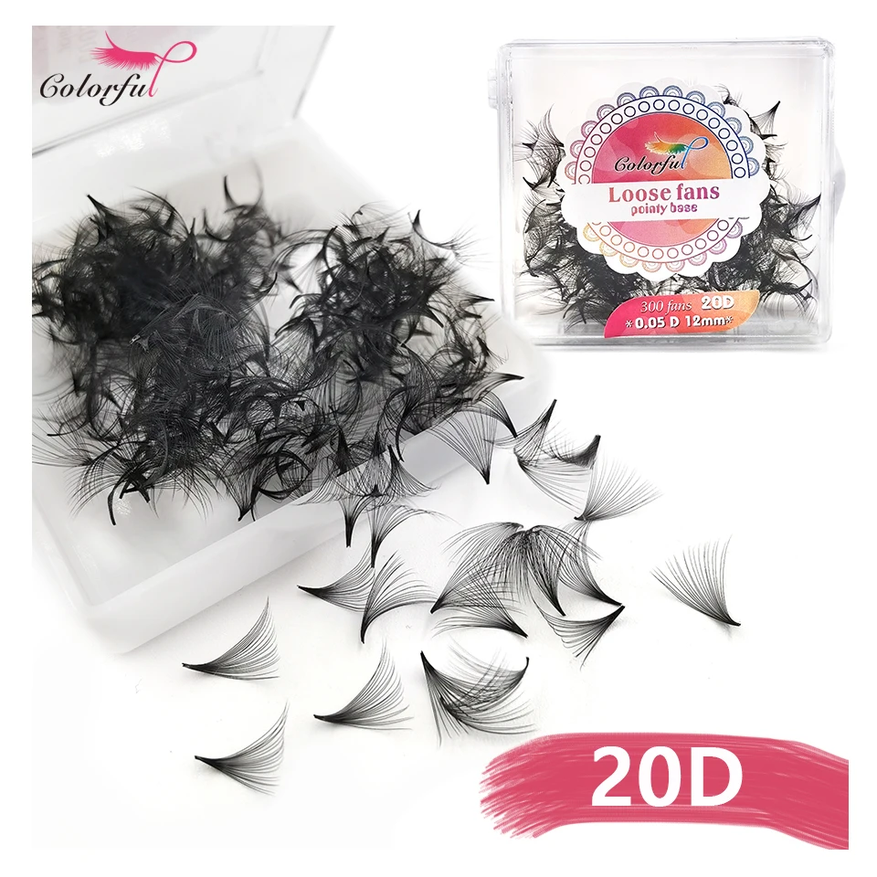 20D Loose Fans extension ciglia Pointy Slim Base Promade Volume Fans nero opaco Volume russo trucco professionale per ciglia Cilio