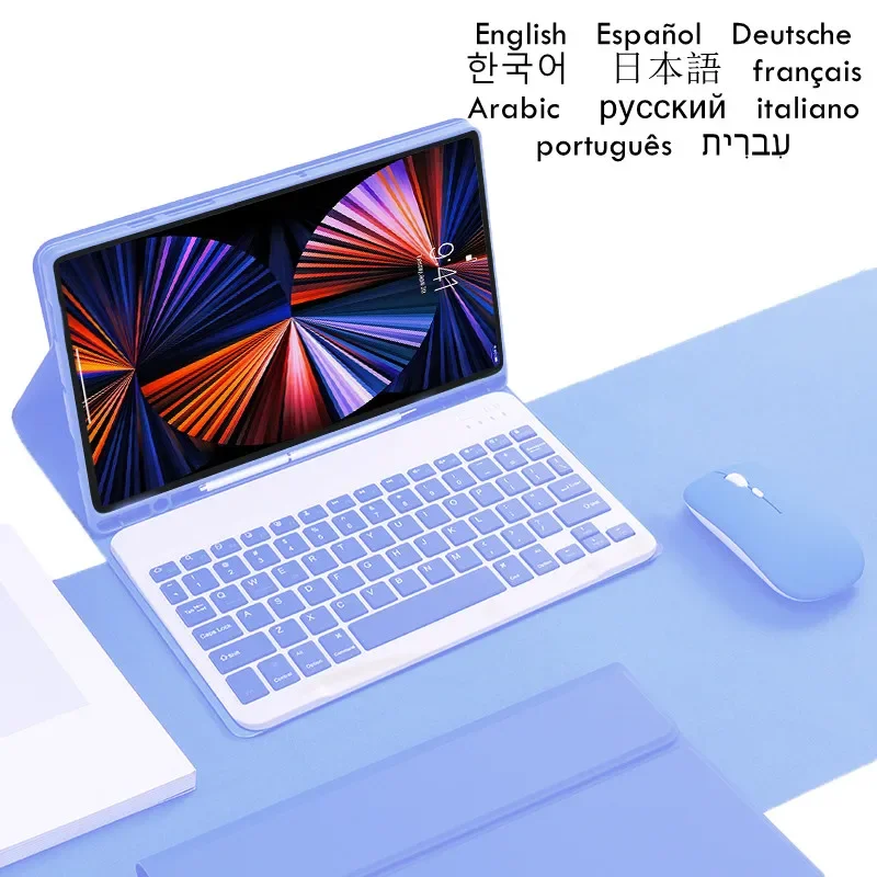 Funda con teclado para tableta Samsung Galaxy Tab S10 Plus 12,4, funda con teclado para Galaxy Tab S10 Plus, Teclado coreano, ruso, español