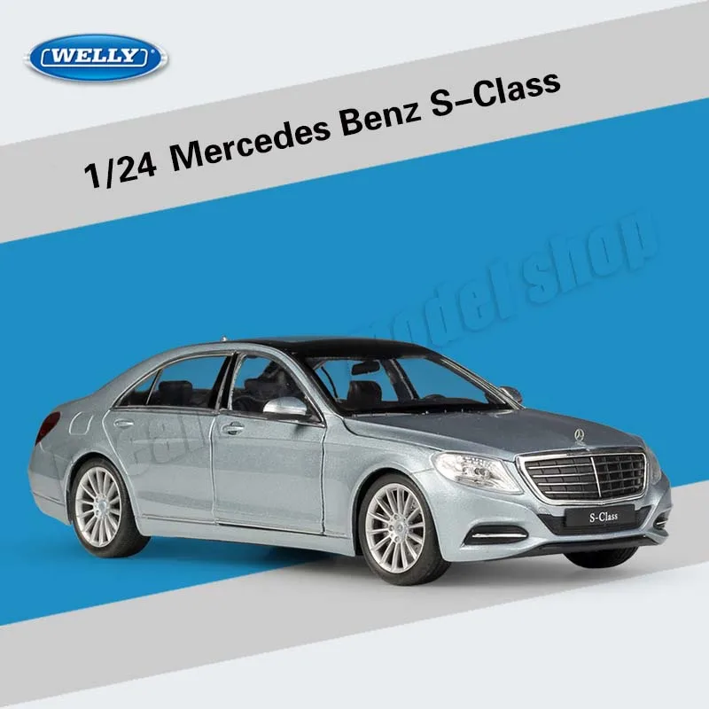 

WELLY 1:24 Mercedes-benz S-Class,220 Die-cast Alloy Car Model Toys Collectible Miniature Cars Decoration Holiday Gift Wholesale