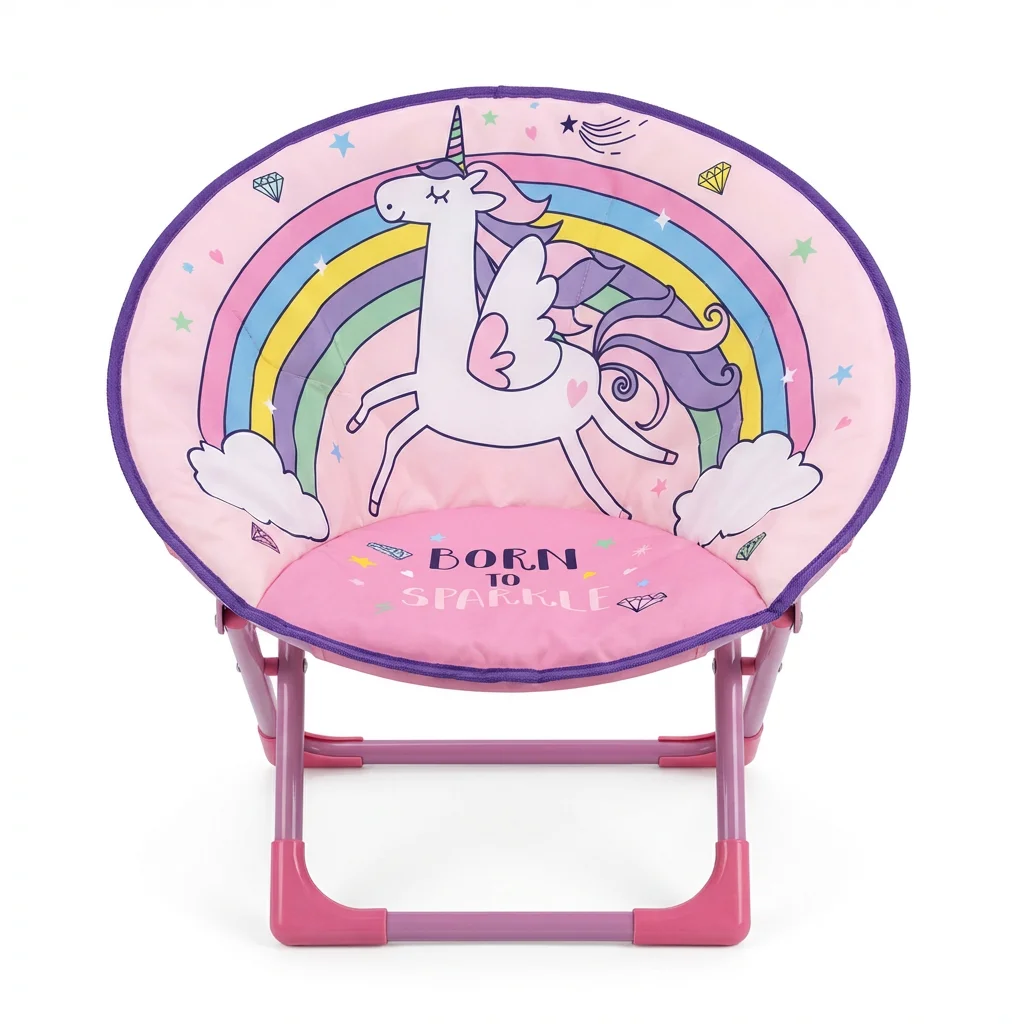 Folding Tea Tray Chair - Soft Plush Chair with Metal Frame, Cute and Comfortable Leisure Chair Suitable, Perfect for Bedroom or