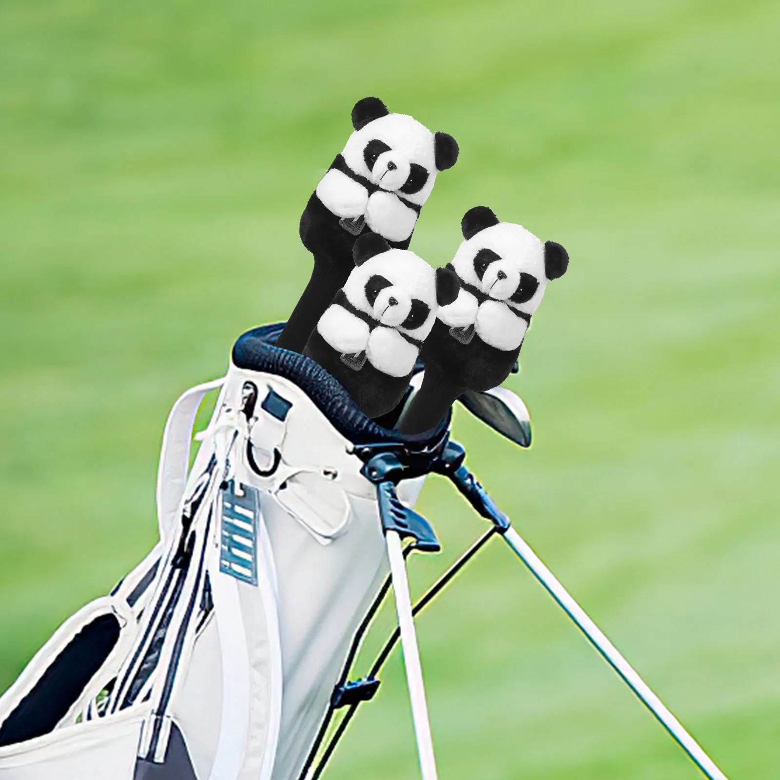 

Чехол для головки клюшки для гольфа Panda Design из мягкого хлопкового материала, защитный чехол для драйвера, айрона, паттера, для использования на открытом воздухе и в путешествиях, для игры в гольф