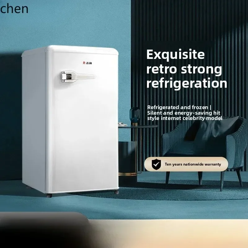 

retro Internet celebrity small refrigerator rental dormitory small silent energy saving refrigerated double door