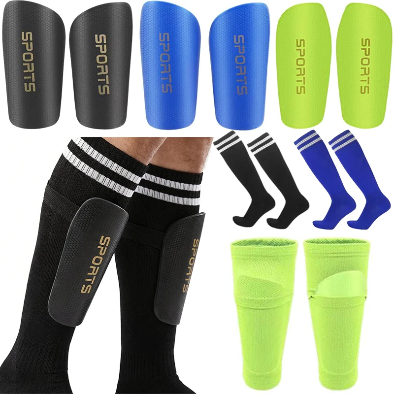 1 Par de Espinilleras de Fútbol para Adulto, Calcetines de Fútbol, Protectores de Pierna, Mangas de Fútbol, Almohadillas Protectoras, Equipo de Entrenamiento