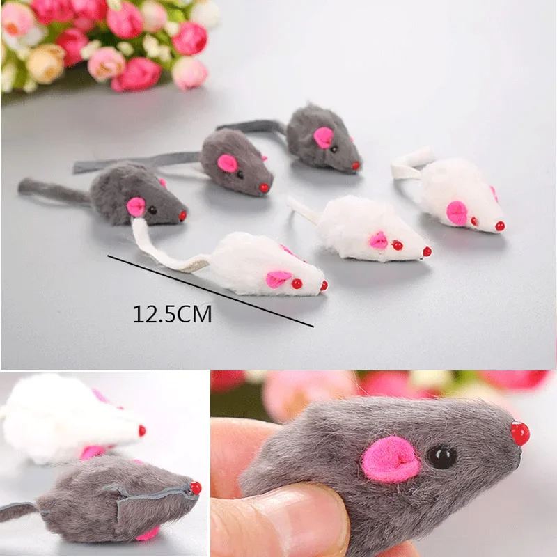 1PCS Plush Catmint Simulation Mouse Cat Pet Teasing Interactive Toy for Kitten Gifts Supplies White Grey Cat Toys