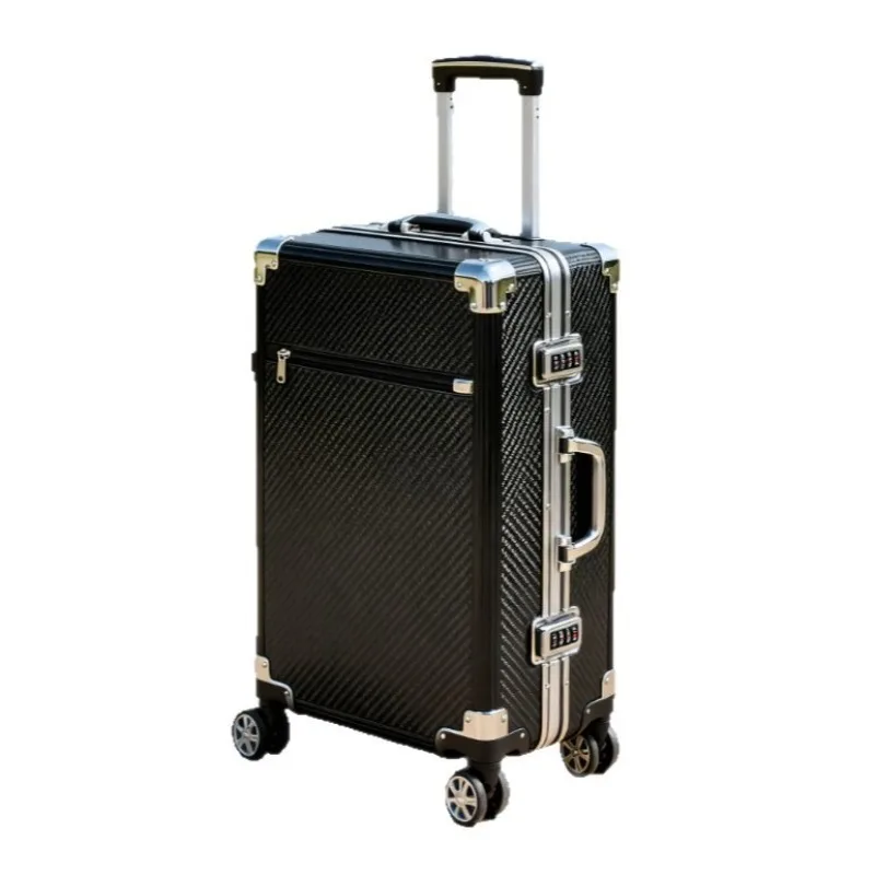 Carbon Fiber Trolley Case Aluminum Frame Titanium Alloy Rugged and Lightweight Universal Wheel Password Boarding Luggage