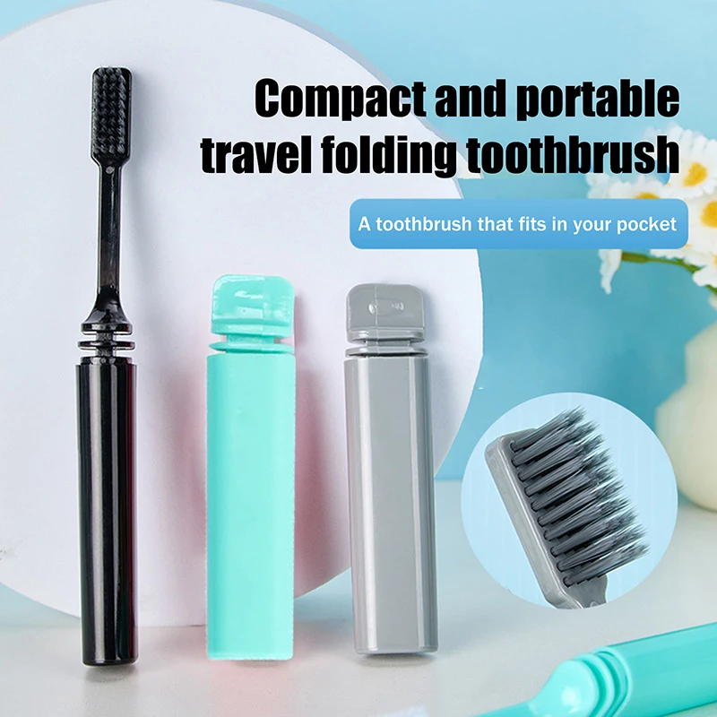 

1 шт. портативная складная дорожная зубная щетка с мягкой щетиной, эффективный инструмент для чистки зубов для взрослых