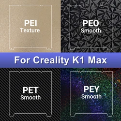 For Creality K1 Max Build Plate Texture Pei Sheet Spring Steel 310x315mm Smooth PEO PET PEY Double Printing For K1MAX Heated Bed