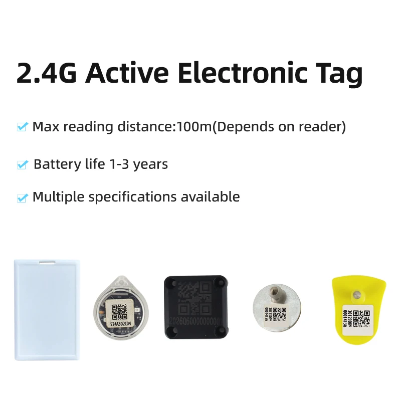 アクティブ24g-rfid温度・光位置特定タグ、100m長距離アクティブカードおよびタグ（資産管理用）