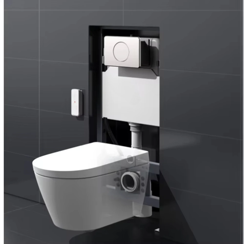 North American Style Heated Seats Night Light Motion Sensor Concealed Tank Wall Hung Smart Toilet with Bidet Function