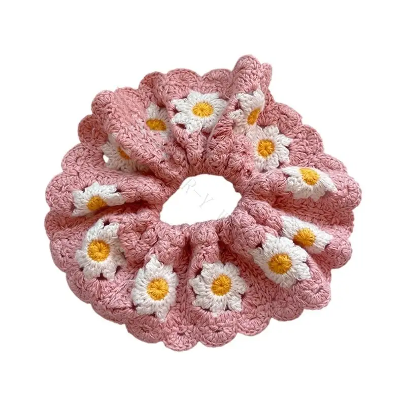 R7UF Flower Hair Scrunchies Large Hair Bun Hair Scrunchy Female Hairpieces