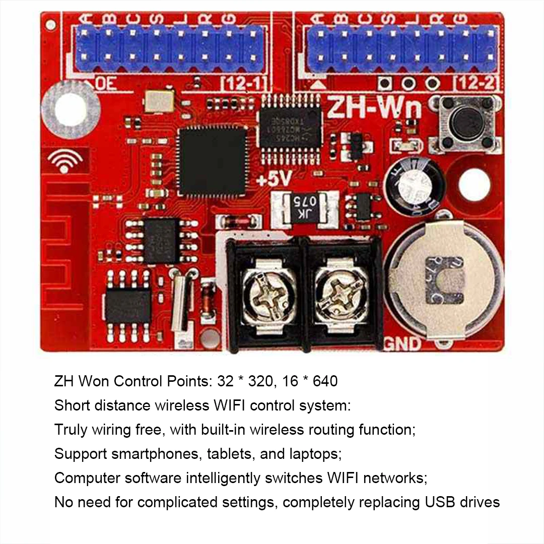 Control Card ZH-Wn LED Advertising Scrolling Display Screen Short Distance Wireless WFl Control System Truly Wiring Free
