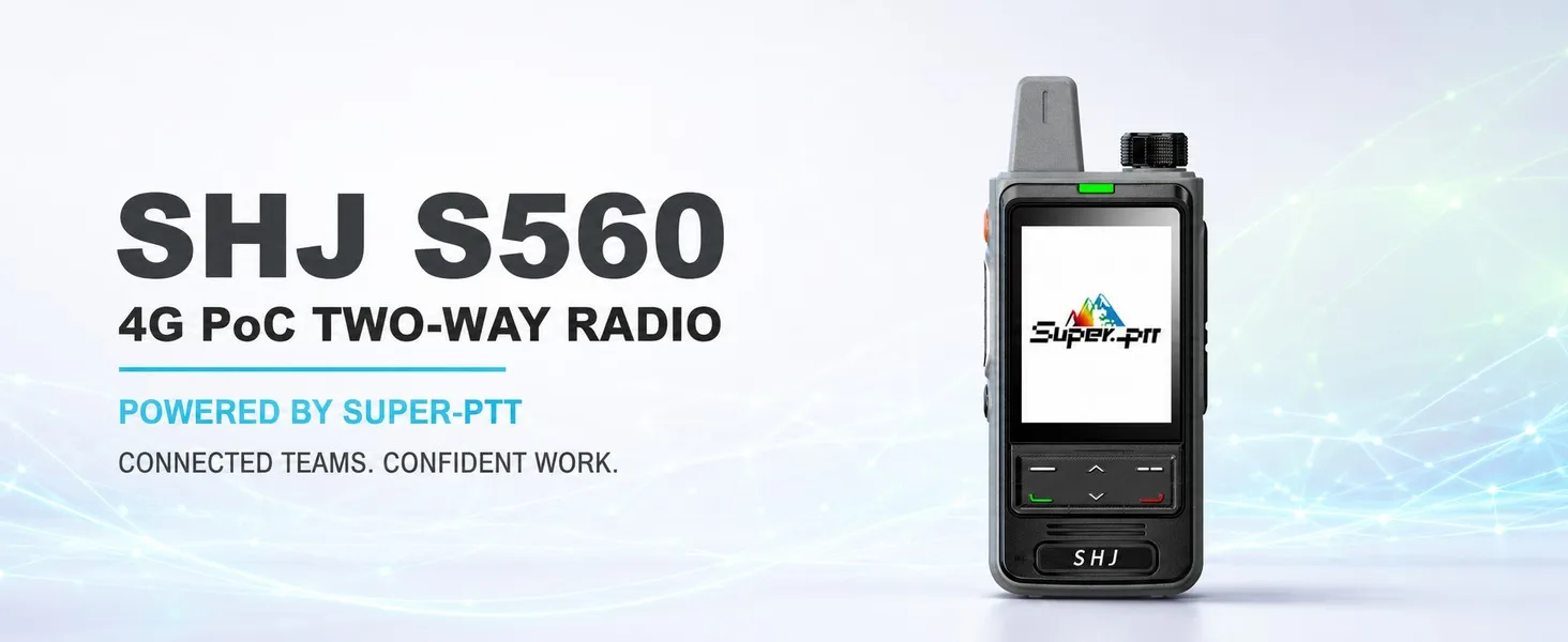 SHJ S560 4G LTE PoC Walkie Talkie Two Way Radio, Lifetime Free SIM & Super-PTT, 5000km PTT Group Call, 2.4in HD Screen USB-C SOS