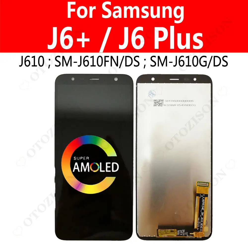 J6 Plus For Samsung Galaxy J6+ LCD Display SM-J610FN/DS J610G Screen Touch Digitizer Assembly J6Plus LCD J610 Replacement