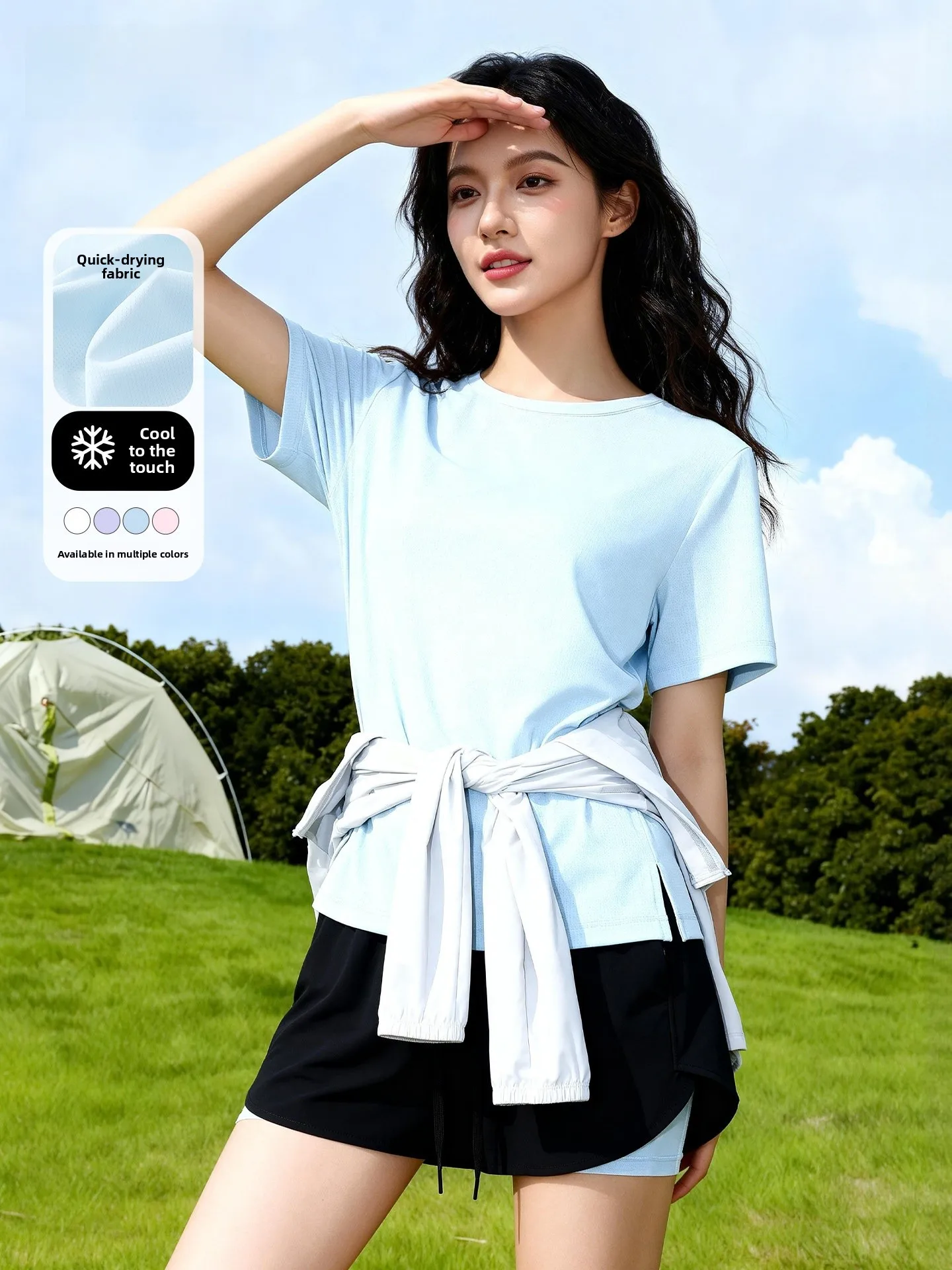 

Спортивный комплект Bal Qui Dry для женщин: летний, новый, для активного отдыха, повседневный, из двух предметов, дышащий, влагоотводящий.