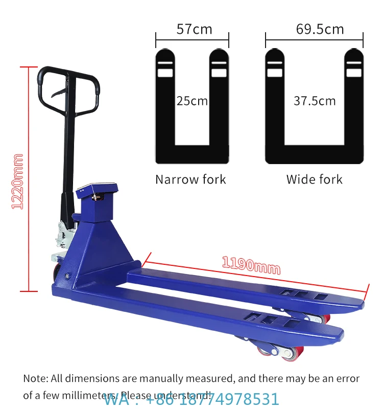 Scale 25000kg Electric 2.5ton  With Manual  Pallet Truck With ScalePallet Weighing Jack Forklift Muanal Hand 2.5ton Electronic