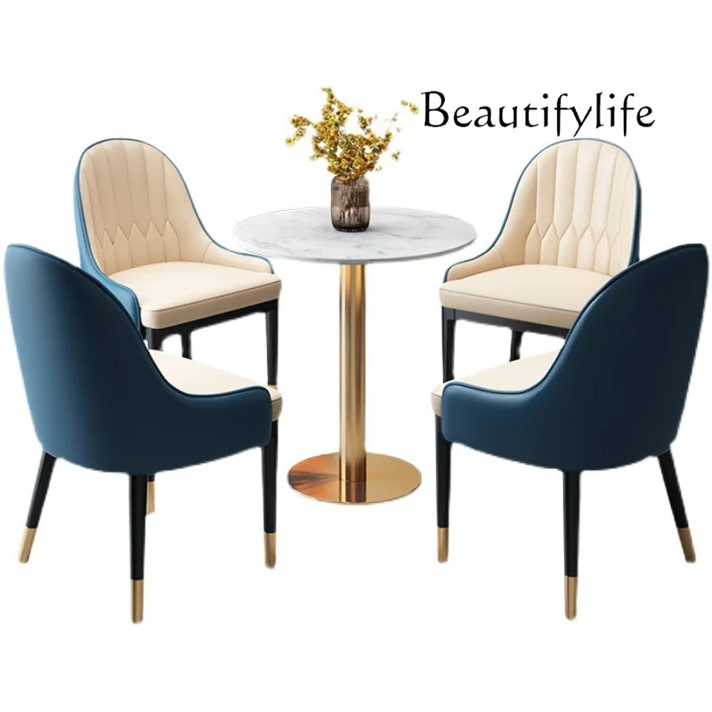 Nordic light luxury modern simplicity one table four chairs hotel negotiation reception negotiation table and chair combination