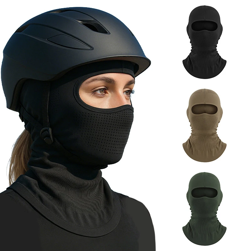 Dünne, atmungsaktive Ski-Gesichtsmaske, All-Inclusive, schweißabsorbierend, schnell trocknend, Motorrad-Kapuze, Helmfutter, bequeme Reitmaske