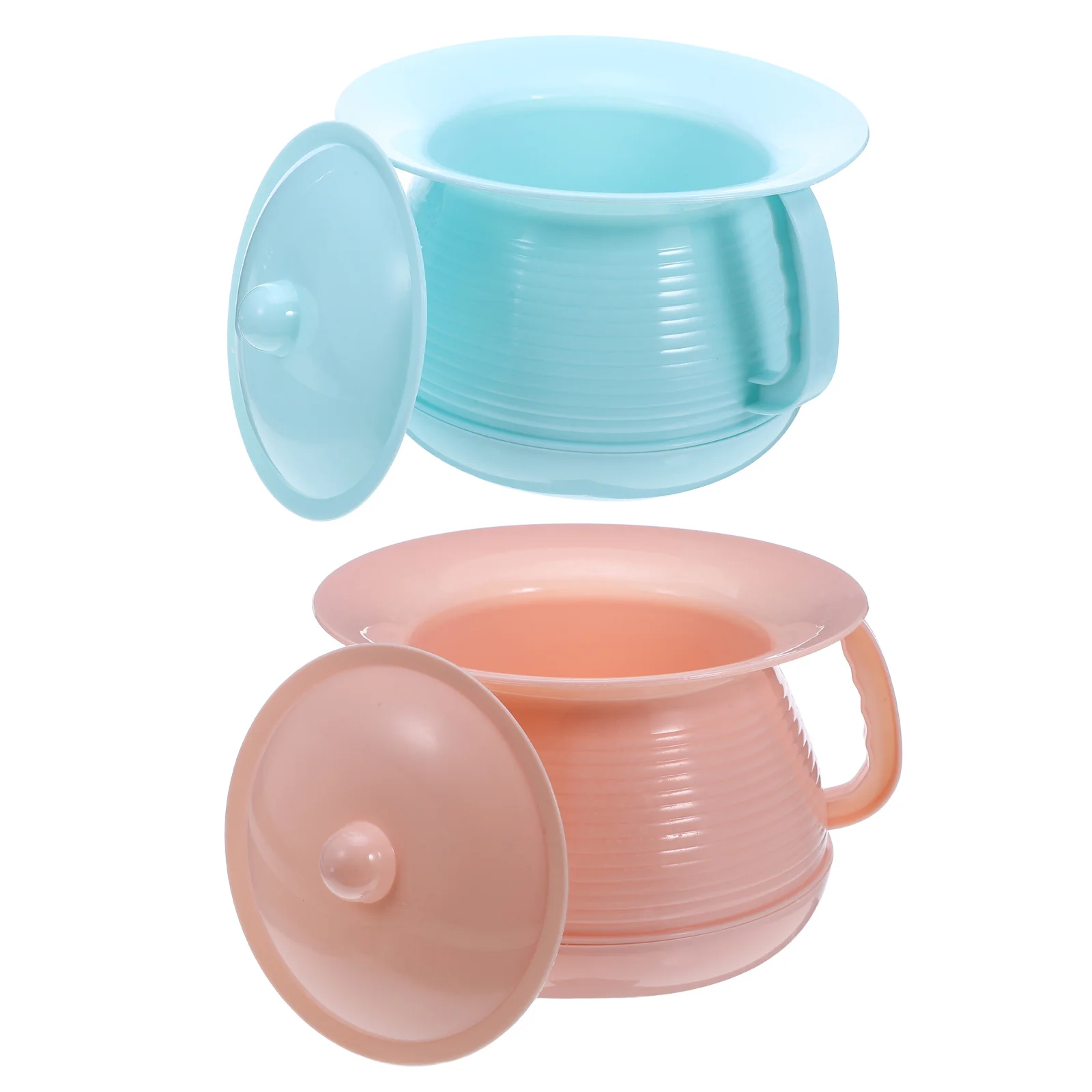 2 قطعة وعاء غرفة زجاجة المبولة المحمولة مع مقبض غطاء مرحاض محمول متين للأطفال والكبار والتدريب على السفر #5