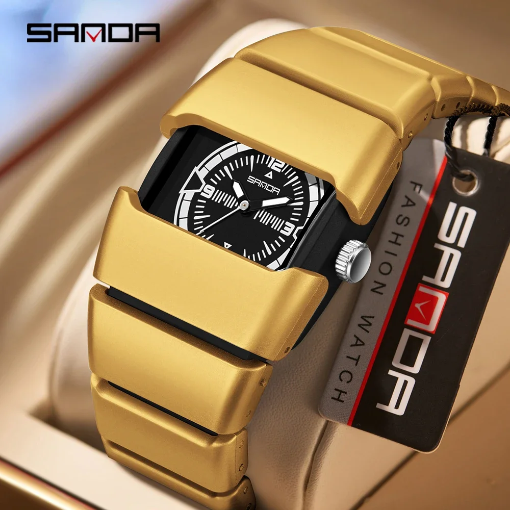 

SANDA 9503 Retro Armored Quartz Watch Millennium Y2K Fashion Male and Female Student Watch Night Light Pointer 5ATM Waterproof
