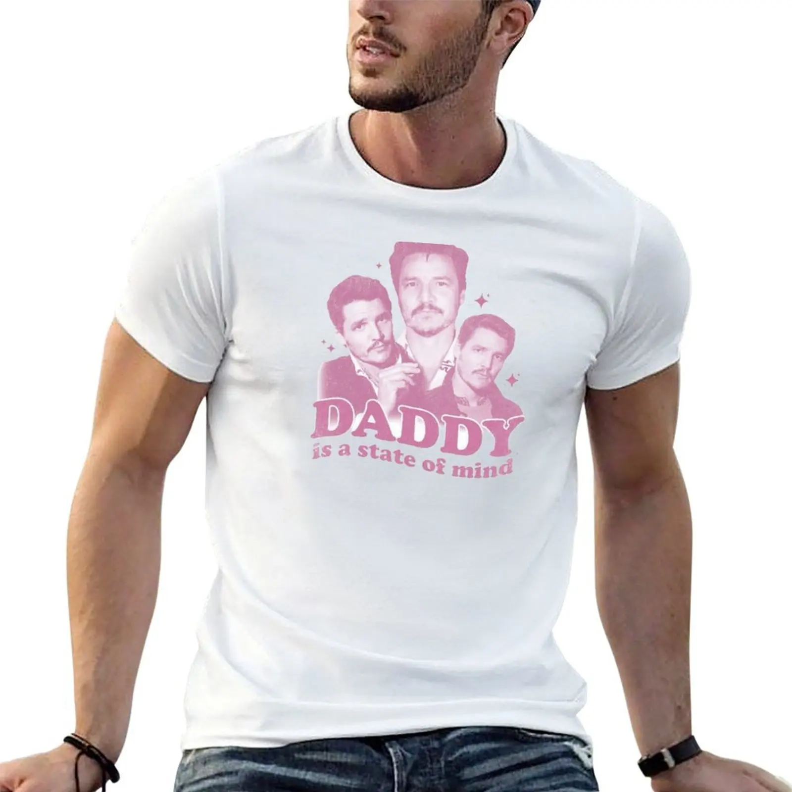 

Pedro Pascal Daddy is a state of mind T-Shirt t shirts with prints t shirt men 100% cotton luxury brand T-Shirt