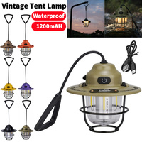 Mini LED Camping Lanterns Type-C Rechargeable Portable Hanging Tent Light 1200mAh for Hiking Fishing Emergency Light Lanterns