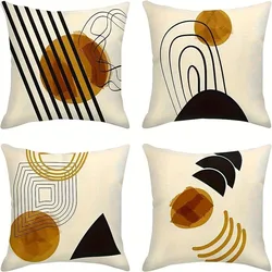 Geometric lines decorative pillowcase, ultra-soft polyester material living room sofa backrest car pillowcase home decoration